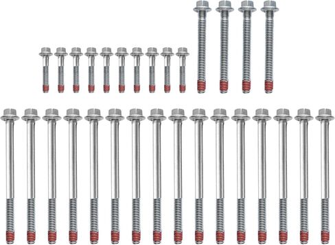 30pcs Cylinder Head Bolts Set 16 Long & 4 Short & 10 Small Bolts for 1997-2004 Hummer GMC Cadillac Chevrolet Buick 4.8L 5.7L & 6.0L ES72173 in Saudi Arabia