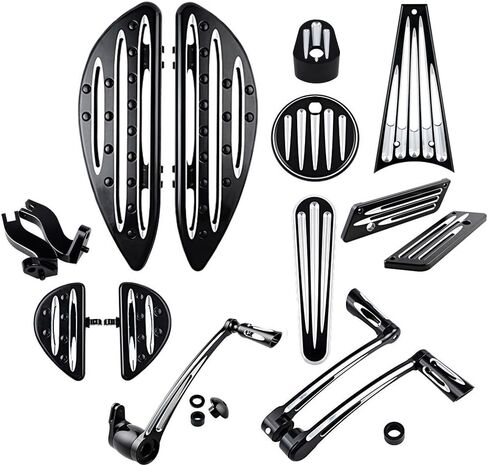 Front Rear Floorboards Footpeg Mount Brake Arm Kits Heel Toe Shift Levers Shifter Pegs Dash Accessory Pack Ignition Fuel Door Saddlebag Latch Cover Frame Grille Compatible with 09-13 Harley Touring in Saudi Arabia