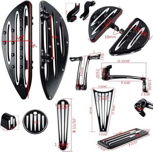 Front Rear Floorboards Footpeg Mount Brake Arm Kits Heel Toe Shift Levers Shifter Pegs Dash Accessory Pack Ignition Fuel Door Saddlebag Latch Cover Frame Grille Compatible with 09-13 Harley Touring in Saudi Arabia