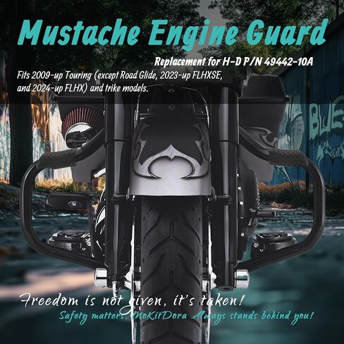 Mokitdora Touring Engine Guard Highway Rail Matach Crash Bar 1.25 "Fat for Harley 2009-Up Road King Street Electra Glide and Trike Models ، Chrome in Kuwait