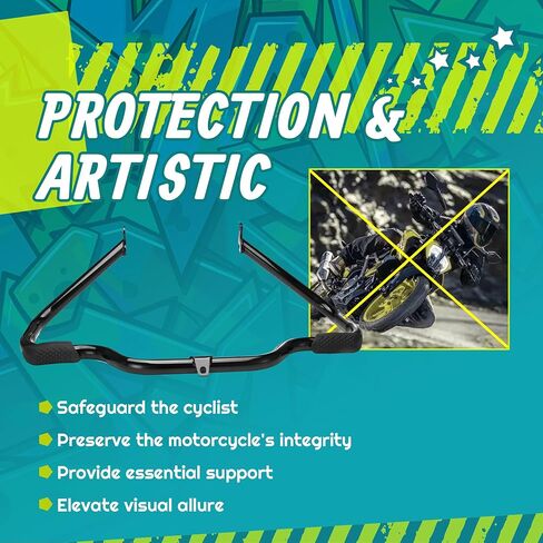 Mokitdora Touring Engine Guard Highway Rail Matach Crash Bar 1.25 "Fat for Harley 2009-Up Road King Street Electra Glide and Trike Models ، Chrome in Kuwait