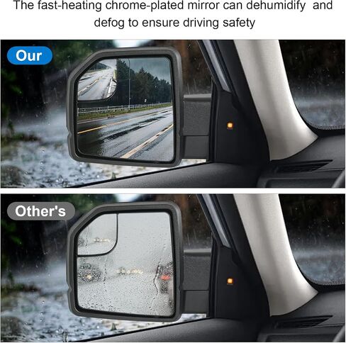 JDMSPEED Left Driver Side View Mirror Compatible with 2015-2020 Ford F150 with Blind Spot Glass Power Black Without Turn Signal Light Non-Heated Replaces#‎FL3Z17683AK(3Pins) in Saudi Arabia