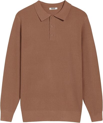 COOFANDY MEN MENN'S Polo Polo Long Sweeve Collared Polo Sweater Dress Dust Pullover Fashion Subsits in Saudi Arabia