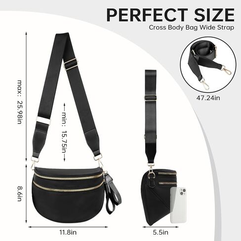 Bum Bag Crossbody Bags for Women Fashion Waist Packs Large Fanny Packs Belt Bag Checkered Purse Handbags Wallets Purses Trendy Shoulder Bag (Black-new, One Size) in Saudi Arabia