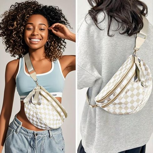 أكياس Crossbody المتقاطعة للنساء ، أكياس كبيرة من النايلون بوم بالإضافة إلى الحجم كيس حزام حزمة حبال فاني الحزمة للنساء ، in Kuwait