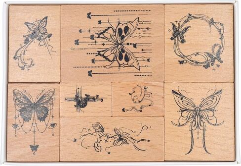 مجموعة طوابع مطاطية خشبية مكونة من 6 قطع، مجموعة طوابع زخرفية على شكل زهرة عتيقة للحرف الفنية والمجلة والمذكرات ودفتر القصاصات والمخطط والحرف وصنع البطاقات M-2 (زهرة عتيقة) in Kuwait