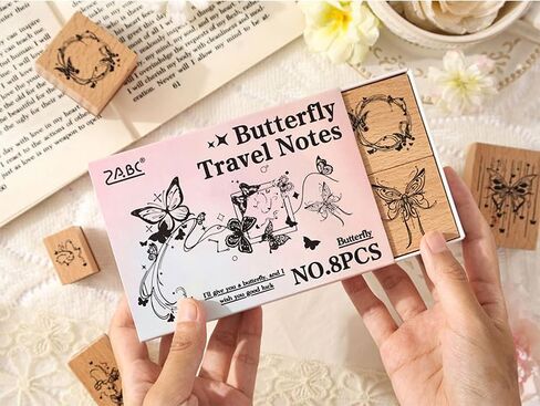 مجموعة طوابع مطاطية خشبية مكونة من 6 قطع، مجموعة طوابع زخرفية على شكل زهرة عتيقة للحرف الفنية والمجلة والمذكرات ودفتر القصاصات والمخطط والحرف وصنع البطاقات M-2 (زهرة عتيقة) in Kuwait