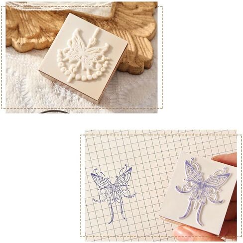 مجموعة طوابع مطاطية خشبية مكونة من 6 قطع، مجموعة طوابع زخرفية على شكل زهرة عتيقة للحرف الفنية والمجلة والمذكرات ودفتر القصاصات والمخطط والحرف وصنع البطاقات M-2 (زهرة عتيقة) in Kuwait