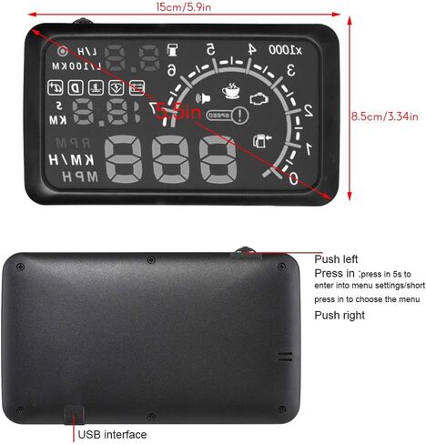 جديد HUD Auto Aud Up Display Film 5.5inch Windshield OBD2 II عرض سرعة السيارة in Saudi Arabia