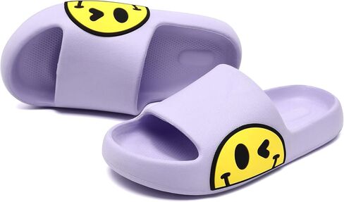 Slides Sandals for Kids,Girls Shower Shoes,Boys Cloud Slides Non slip Quick Dry Bedroom Shoes Indoor Outdoor Open Toe Spa Bath Pool Gym House Casual House Slippers in Saudi Arabia