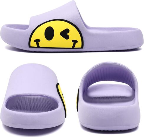 Slides Sandals for Kids,Girls Shower Shoes,Boys Cloud Slides Non slip Quick Dry Bedroom Shoes Indoor Outdoor Open Toe Spa Bath Pool Gym House Casual House Slippers in Saudi Arabia