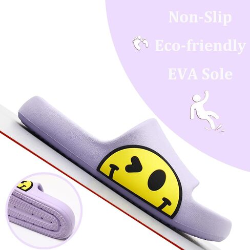 Slides Sandals for Kids,Girls Shower Shoes,Boys Cloud Slides Non slip Quick Dry Bedroom Shoes Indoor Outdoor Open Toe Spa Bath Pool Gym House Casual House Slippers in Saudi Arabia