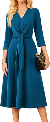 Grace Karin Work Vresses for Women 2025 ، Business Casual 3/4 Sleve Midi Dress ، Office A Line Dresses in Saudi Arabia