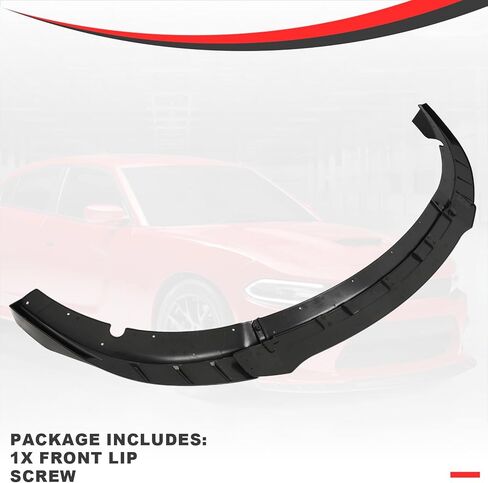 Front Bumper Lip Compatible with 2015-2023 Dodge Charger SRT Rock-R Style ABS Gloss Black Front Splitter Lower Protector Front Air Dam Chin Spoiler Splitter in Kuwait