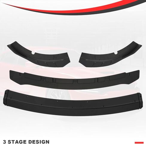 Front Bumper Lip Compatible with 2015-2023 Dodge Charger SRT Rock-R Style ABS Gloss Black Front Splitter Lower Protector Front Air Dam Chin Spoiler Splitter in Kuwait