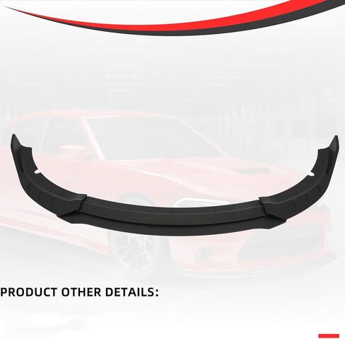 Front Bumper Lip Compatible with 2015-2023 Dodge Charger SRT Rock-R Style ABS Gloss Black Front Splitter Lower Protector Front Air Dam Chin Spoiler Splitter in Kuwait