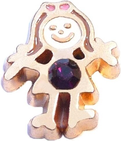 Goldtone Girl Birthstone February Floating Locket Charm in Saudi Arabia