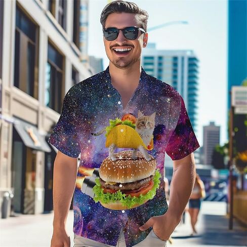 ريد اللهب رجالي قميص هاواي 3D Graphic aloha قميص الزر الزر أسفل القمصان غير الرسمية قصيرة الأكمام الشاطئية للرجال in Kuwait