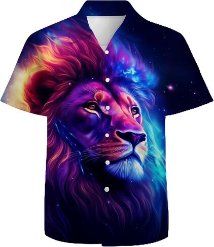 العلم النسر رجال قميص هاواي 3D الرسومية القميص aloha الزر الزر أسفل القمصان غير رسمية قصيرة الأكمام الشاطئية للرجال in Kuwait