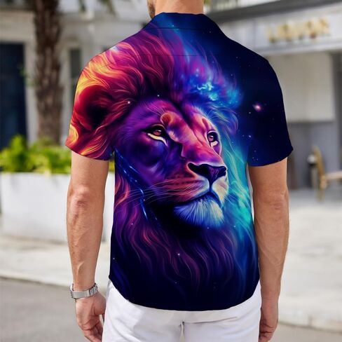 العلم النسر رجال قميص هاواي 3D الرسومية القميص aloha الزر الزر أسفل القمصان غير رسمية قصيرة الأكمام الشاطئية للرجال in Kuwait