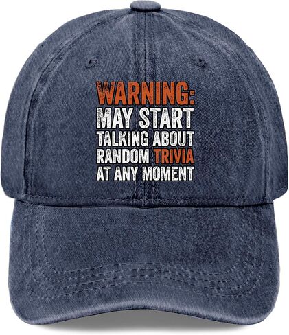 Warning May Start Talking About Random Trivia Hat for Womens Trendy Washed in Saudi Arabia