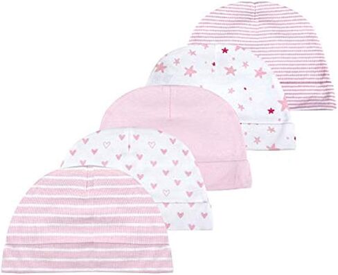Newborn Baby Boy Baby Girl Hats 0-6 Months Unisex Organic Cotton Caps and Mittens Set 10-Piece, Grey1 in Saudi Arabia
