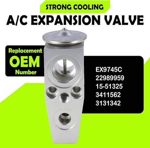 15-51325 A/C Expansion Valve with Seals and bolts Compatible with 2007-2018 Chevy Cheyenne 2014-2016 Chevy Silverado 1500 2500 Suburban Tahoe Gmc Sierra 1500 2500 3500 Yukon Replaces EX9745C 22989959 in Kuwait