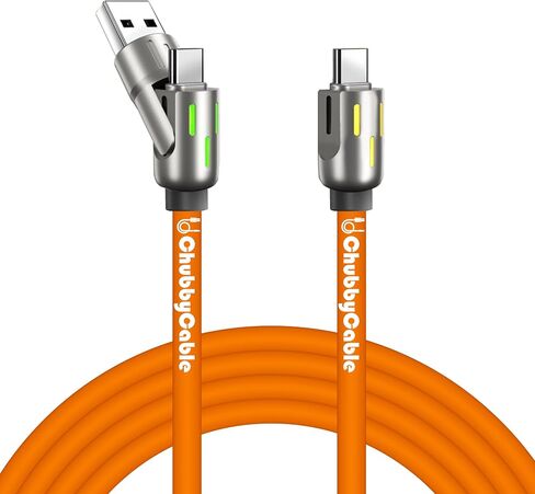 chubbycable 240W 3-in-1 Silicone USB C Cable with Dynamic Lights, Green in Saudi Arabia
