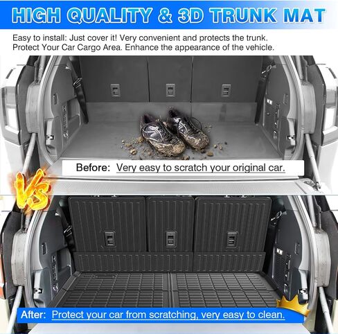 Cartist Cargo Liner Compatible with 2021 2022 2023 2024 Jeep Grand Cherokee L All Weather Rear Trunk Mat TPE (Behind The 2nd Row Seats)(Not Fit Grand Cherokee) in Saudi Arabia