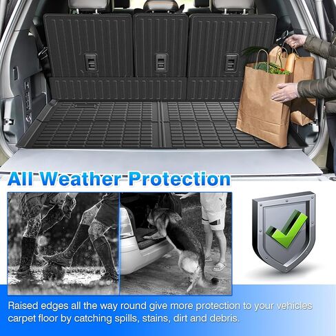 Cartist Cargo Liner Compatible with 2021 2022 2023 2024 Jeep Grand Cherokee L All Weather Rear Trunk Mat TPE (Behind The 2nd Row Seats)(Not Fit Grand Cherokee) in Saudi Arabia