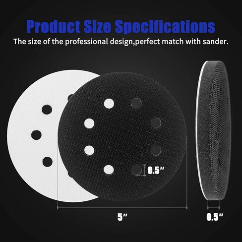 85 Pack Orbital Sander Interface Pads Hook and Loop - Upgraded Foam Sanding Pads with 5 Inch 8 Holes Soft & Hard Sponge Cushion - Surfprep Sander Backing Pad Sandpaper for Flexibility & Balancing in Kuwait