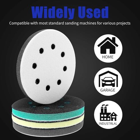 85 Pack Orbital Sander Interface Pads Hook and Loop - Upgraded Foam Sanding Pads with 5 Inch 8 Holes Soft & Hard Sponge Cushion - Surfprep Sander Backing Pad Sandpaper for Flexibility & Balancing in Kuwait