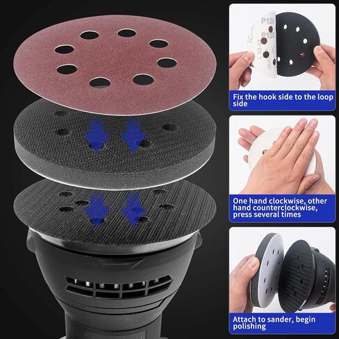 85 Pack Orbital Sander Interface Pads Hook and Loop - Upgraded Foam Sanding Pads with 5 Inch 8 Holes Soft & Hard Sponge Cushion - Surfprep Sander Backing Pad Sandpaper for Flexibility & Balancing in Kuwait