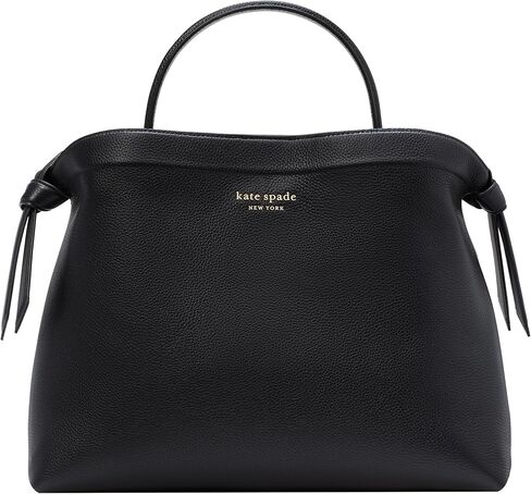 kate spade new york Knott Pebbled Leather Top Handle, Black in Kuwait