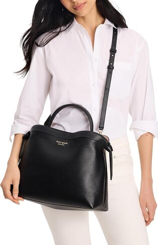 kate spade new york Knott Pebbled Leather Top Handle, Black in Kuwait