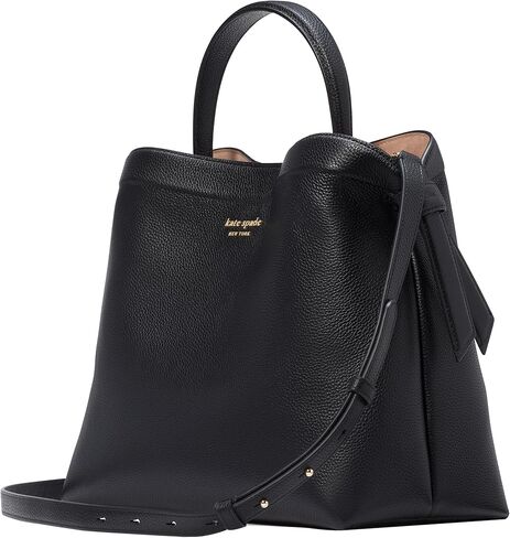 kate spade new york Knott Pebbled Leather Top Handle, Black in Kuwait
