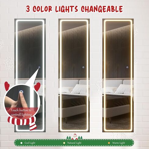 Nunu Lab Mirror Jewelry Cabinlet يقف مع 6 LEDs مرآة مدمجة ، منظم مجوهرات قابل للقفل مع مرآة ودرج 360 درجة بطول كامل ، مجوهرات مع 3 أرفف تخزين ، أبيض in Kuwait
