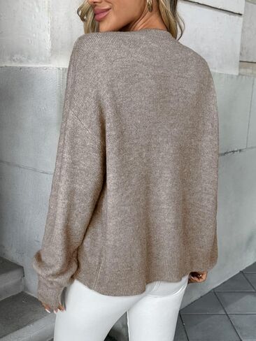 LILLUSORY Womens Crew Neck Button Down Cozy Cardigan Sweater Fall Outfits 2025 in Saudi Arabia