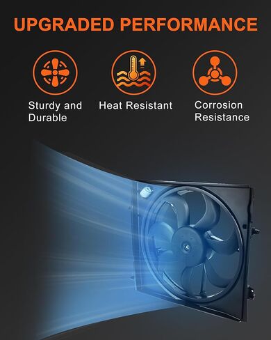 USTAR Radiator Cooling Fan Assembly Compatible with Nissan Rogue Sport Qashqai 2017-2022 2.0L Electric Radiator Fan Replace 21481-6MA0A, 21481-6MA0B in Saudi Arabia