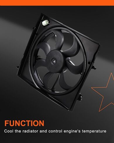 USTAR Radiator Cooling Fan Assembly Compatible with Nissan Rogue Sport Qashqai 2017-2022 2.0L Electric Radiator Fan Replace 21481-6MA0A, 21481-6MA0B in Saudi Arabia