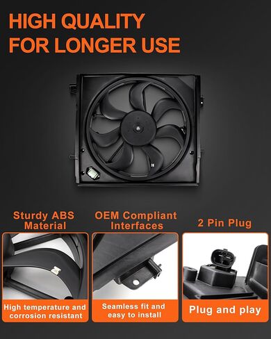 USTAR Radiator Cooling Fan Assembly Compatible with Nissan Rogue Sport Qashqai 2017-2022 2.0L Electric Radiator Fan Replace 21481-6MA0A, 21481-6MA0B in Saudi Arabia
