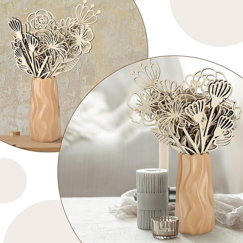 36 Pcs Wooden Wildflower Decor Set Wood Flowers Cutout Signs Wildflowers Stems Laser Cut Flowers for Home Birthday Mothers Day Gift Holiday Art DIY Decoration (10 Inch) in Saudi Arabia