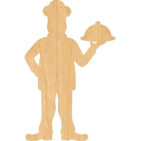Chef Laser Cut Out Wood Shape Craft Supply - 4 Inch in Saudi Arabia