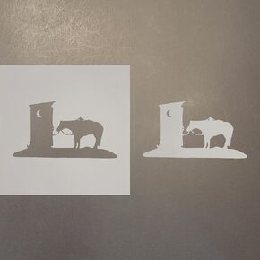Outhouse Reusable Mylar Stencil - Art Craft Supplies New Sizes (8") in Saudi Arabia