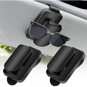 2 حزمة النظارات الشمسية للسيارة ، مقطع بطاقة التذاكر Eyeglass Mount for Car Visor ، نظارة شمسية منظمات السيارات الداخلية (أسود+رمادي) in Kuwait