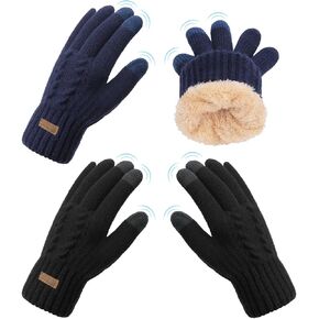 القفازات الشتوية للسيدات الطقس البارد دافئ متماسكة اللمس أصابع مرنة الكفة ناعمة بطانة ناعمة in Kuwait