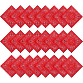 choyaxo 24pcs Bandanas Bulk Red Western Bandana Cowboy Bandanas Face Cover Head Wrap for daily Halloween Party in Saudi Arabia