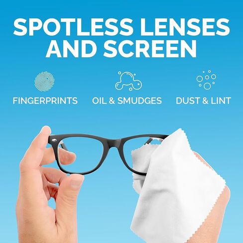 Clothible Cleaning Cloths 6 Pack-6 × 7 بوصة من العدسات والنظافة الخالية من الوبر-النظارات ، الكاميرا ، الهاتف ، الكمبيوتر اللوحي ، التلفزيون-3 رمادي داكن و 3 أبيض-ملفوف بشكل فردي ، خالي من الخدش ، خالي من الخطوط ، قابلة لإعادة الاستخدام in Kuwait