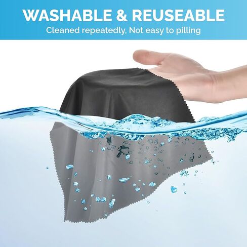 Clothible Cleaning Cloths 6 Pack-6 × 7 بوصة من العدسات والنظافة الخالية من الوبر-النظارات ، الكاميرا ، الهاتف ، الكمبيوتر اللوحي ، التلفزيون-3 رمادي داكن و 3 أبيض-ملفوف بشكل فردي ، خالي من الخدش ، خالي من الخطوط ، قابلة لإعادة الاستخدام in Kuwait