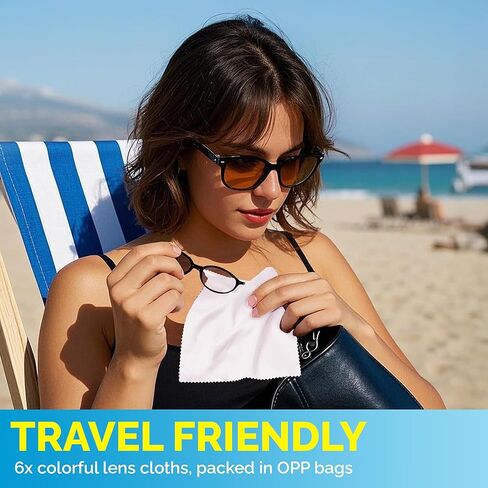 Clothible Cleaning Cloths 6 Pack-6 × 7 بوصة من العدسات والنظافة الخالية من الوبر-النظارات ، الكاميرا ، الهاتف ، الكمبيوتر اللوحي ، التلفزيون-3 رمادي داكن و 3 أبيض-ملفوف بشكل فردي ، خالي من الخدش ، خالي من الخطوط ، قابلة لإعادة الاستخدام in Kuwait